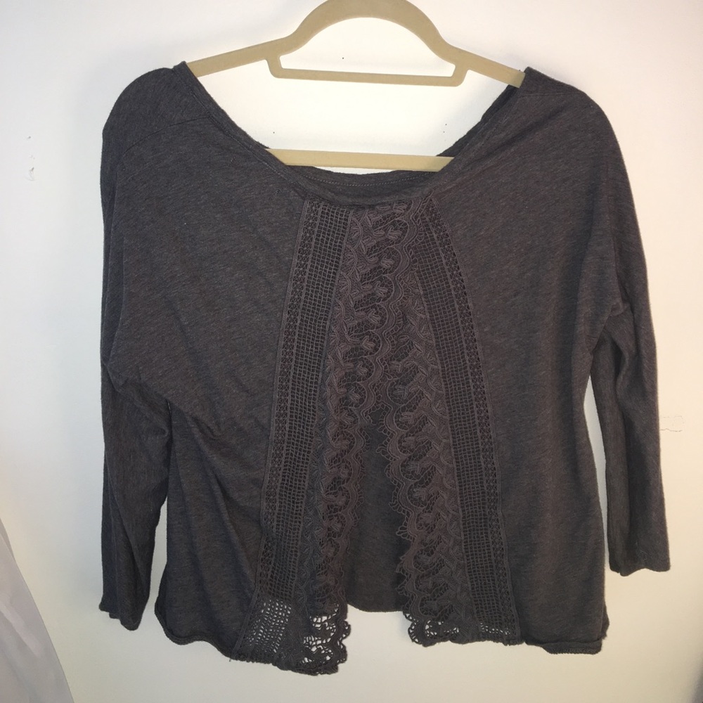 Lace back sweater